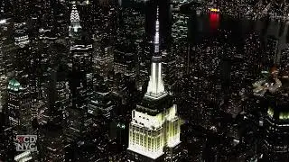 Experience New York City's Iconic Empire State Building in Mesmerizing 6K Aerial Night Views!
