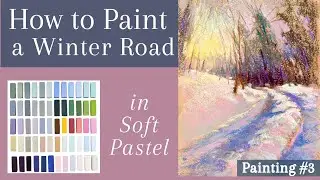 1 Set Of Pastels Is All You Need To Paint A Winter Road - Beginner Friendly Lesson