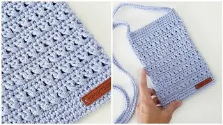 Сумочка крючком Легко и Быстро для телефона из одного мотка / crochet bag