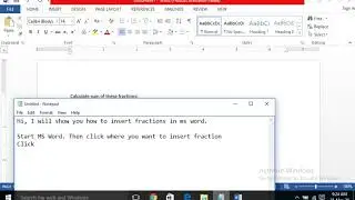 Insert fractions in MS Word