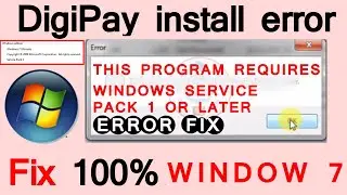 this program requires windows service pack 1 or later digipay install error fix  bank mitra