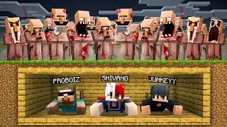 WE CREATED BUNKER TO SURVIVE SCARY VILLAGER APOCALYPSE IN MINECAFT !!