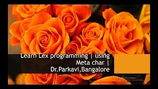 Learn Lex programming | using Meta char | Dr.Parkavi,Bangalore