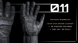 Tactical Glove 011 3D Model Turntable