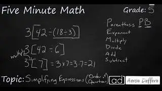 5th Grade Math Simplifying Expressions Order of Operations