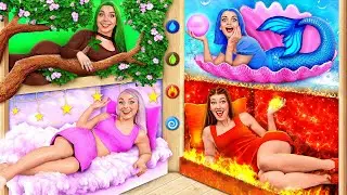 العناصر الأربعة بنوا سرير بدورين! البنت النار، البنت الماء البنت الهواء و البنت الأرض Mega DO