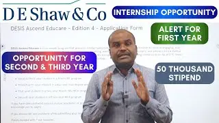 D.E. Shaw | Internship Application | 50,000 Stipend Per Month | How to Crack? | Complete Guide ✅