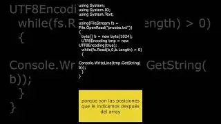 Tips rapidos en C#/ FileStream - leer 