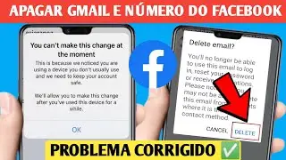 Você não pode fazer essa alteração no momento Facebook | Como remover o Gmail e o número do Facebook