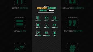 Important symbols used in coding