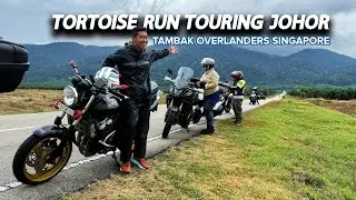 SEHARIAN TOURING KE JOHOR MALAYSIA 😱😱‼️TORTOISE RUN TAMBAK OVERLANDERS‼️ HONDA CB400‼️