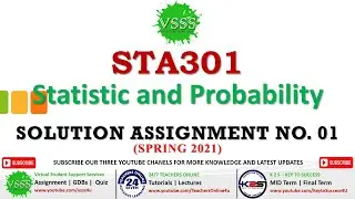 STA301 Assignment No. 1 Solution Spring 2021 | STA301 Assignment 1 Solution 2021