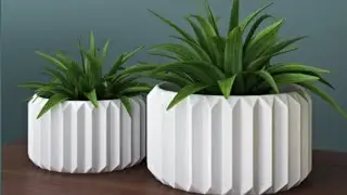 Paper Model Flower Pot Making With Cement // White Cement craft // DIY flower vase