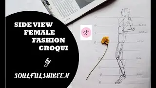 HOW TO DRAW A SIDE POSE FASHION CROQUI- Beginners Nine Head figure tutorial.