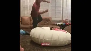 Little Girl Gets Launched Off inflatable