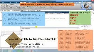 Convert text File to bin File | dlmread, fopen, fwrite Commands in MATLAB | Convert Data Into Binary