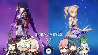Raiden Hypercarry & Barbara Hyperbloom - Spiral Abyss 3.3 Floor 12 | Genshin Impact