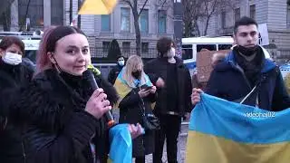 26.2.22 Sa Ukrainer demostrieren vor Putins Botschaft in Berlin gegen den Krieg