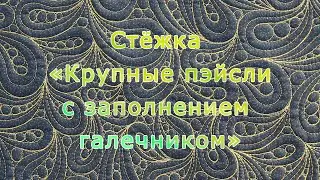Стёжка заполняющая «Крупные пэйсли с галечником» на свободном ходу машины