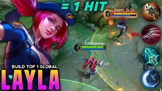GLOBAL LAYLA BEST BUILD & EMBLEM FOR EASY RANK UP 2025! (Auto winstreak!🔥) - MLBB