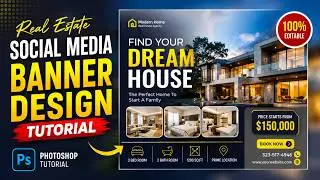 Real Estate Business Social media post design |  Photoshop Tutorial| #amirulislam