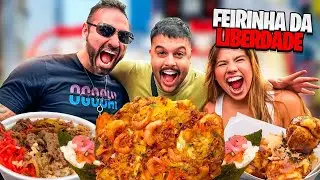 TUDO QUE COMEMOS NA FEIRINHA DA LIBERDADE   Collab @CorbucciEats e @baurucityq   Thigas Vlog
