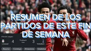 RESUMEN DE LOS PARTIDOS DE FIN DE SEMANA #futbol #noticias #resumen