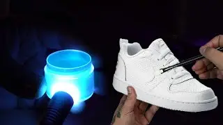 Custom Glow in the Dark Painted Sneakers (Satisfying) Blue