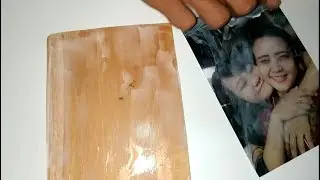 Cara transfer foto ke kayu menggunakan lem kayu