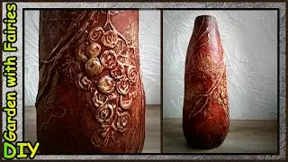 DIY vase decorated with grapes