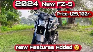 Yamaha Fzs version 4 New Matt Blue Colour 2024 On Road Price ?  Detailed Review..