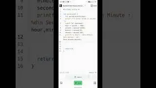 Convert seconds into hour, minute and renaming second in c programming language.# shorts 