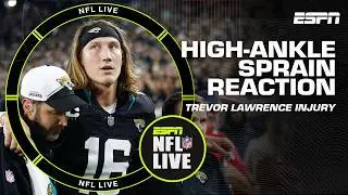 Reacting to Trevor Lawrence suffering a high ankle-sprain vs. the Bengals | NFL Live
