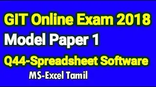 GIT Online Exam 2018 Model Paper 1 Spreadsheet Tamil