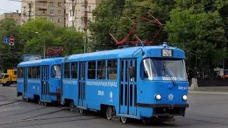 Поездка на трамвае Татры-Т3 (МТТЧ) СМЕ №30161+30160 №14 м.Университет-м.Октябрьская