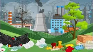Factory Smoke Pollution - Water Pollution - Cartoon Animations
