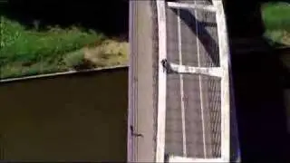 Red Bull Trial X rider Julien Dupont rides dutch bridge