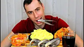 MUKBANG  Пюрешка, молочная рыба, курица, сенвич / ASMR / МУКБАНГ / Мукбанг Сеня  / eating show /먹방