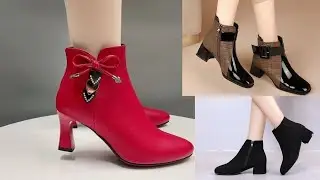 Fashion Trends - Latest Ladies  Ankle Heels Boots - Vid 7