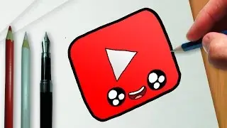 Como desenhar a logo do YouTube kawaii