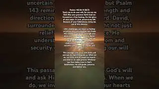 Walking in God’s Will, Exploring Psalms‬ ‭143‬:‭10‬-‭11‬