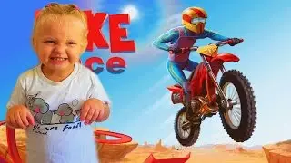 Мотоцикл гоночная игра Bike Race. Мотогонки для детей как мультик