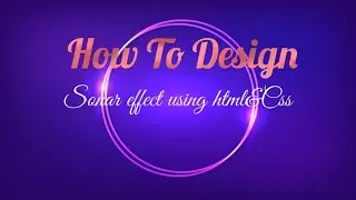 Design Sonar animation Effect | Animated sonar effect for Logo design