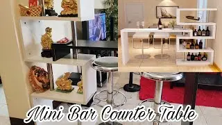 UNBOXING MODERN MINI BAR COUNTER TABLE WITH ROTATION 360 BAR COUNTER TABLE
