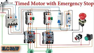 How to Connection timed motor with Emergency Stop/ Wiring Diagram