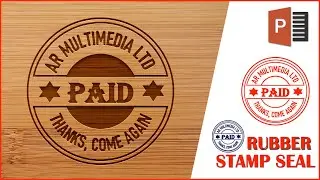 Round Ink Rubber Stamp Seal Design Making in MS PowerPoint 2023| Circle Text Logo Effect PowerPoint