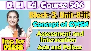 Early Identification and Intervention | NIOS Classes For DSSSB PRT | Special Pedagogy Classes #dsssb