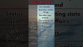 Latin phrases in English Grammar 