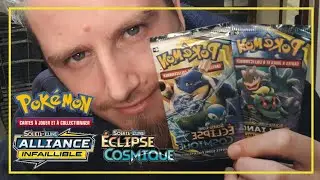 Ouverture 2 booster Pokémon Éclipse Cosmique et Alliance Infaillible (Soleil et Lune - J3J