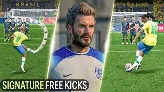 EA Sports FC 24 - SIGNATURE FREE KICK STYLES (ft. Beckham, Ronaldinho, Roberto Carlos, etc.)
